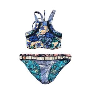 Maaji Reversible Bikini Set Size Large Tropical Floral Mixed Print Swimwear